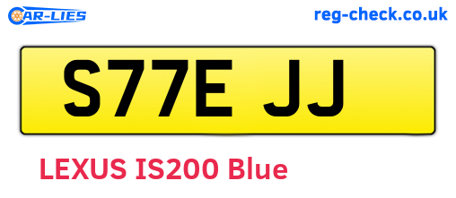S77EJJ are the vehicle registration plates.