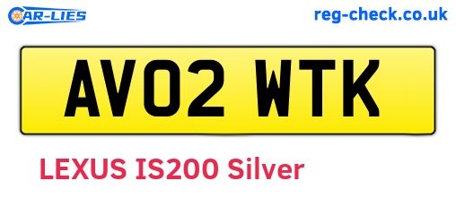 AV02WTK are the vehicle registration plates.