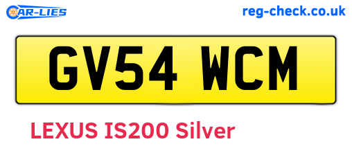 GV54WCM are the vehicle registration plates.