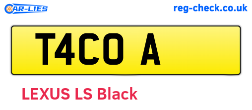 T4COA are the vehicle registration plates.
