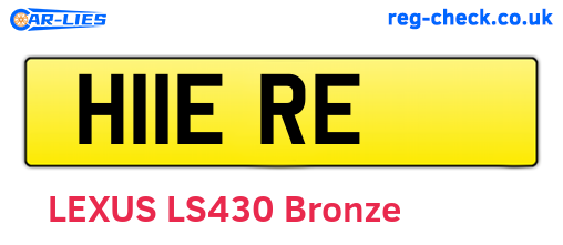 H11ERE are the vehicle registration plates.