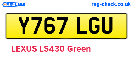 Y767LGU are the vehicle registration plates.