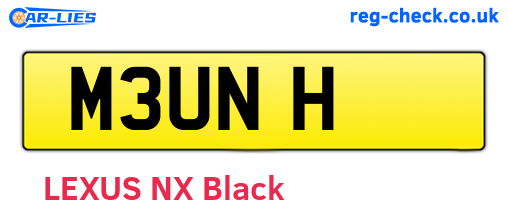 M3UNH are the vehicle registration plates.