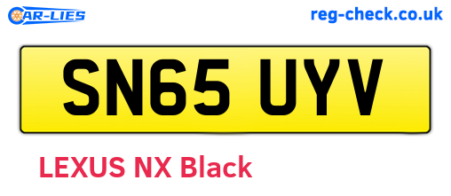 SN65UYV are the vehicle registration plates.