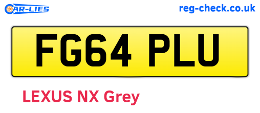 FG64PLU are the vehicle registration plates.