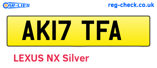 AK17TFA are the vehicle registration plates.