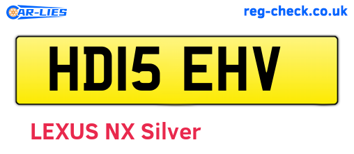 HD15EHV are the vehicle registration plates.