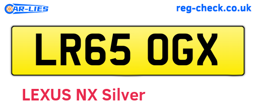 LR65OGX are the vehicle registration plates.