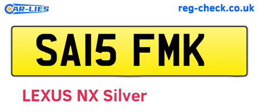 SA15FMK are the vehicle registration plates.