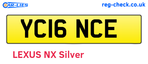 YC16NCE are the vehicle registration plates.