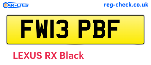 FW13PBF are the vehicle registration plates.