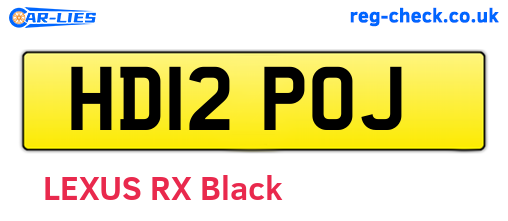 HD12POJ are the vehicle registration plates.