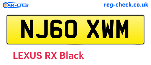 NJ60XWM are the vehicle registration plates.