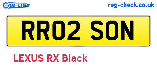 RR02SON are the vehicle registration plates.