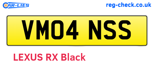 VM04NSS are the vehicle registration plates.