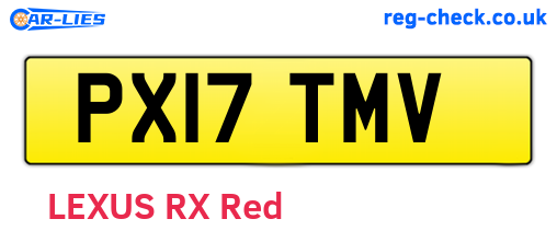PX17TMV are the vehicle registration plates.