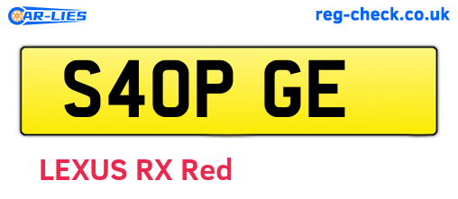 S40PGE are the vehicle registration plates.