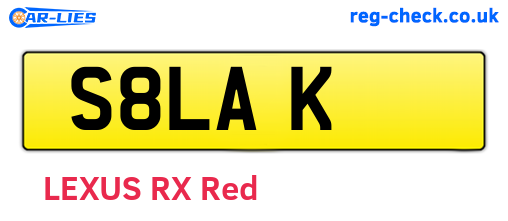 S8LAK are the vehicle registration plates.