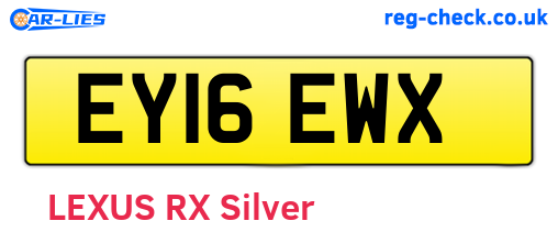 EY16EWX are the vehicle registration plates.