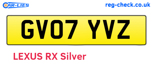 GV07YVZ are the vehicle registration plates.
