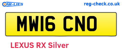 MW16CNO are the vehicle registration plates.