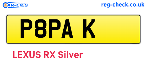 P8PAK are the vehicle registration plates.