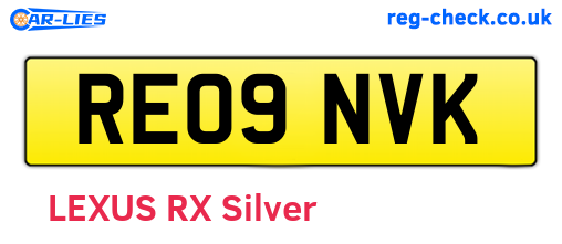 RE09NVK are the vehicle registration plates.