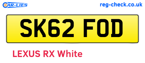 SK62FOD are the vehicle registration plates.
