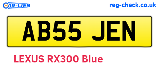 AB55JEN are the vehicle registration plates.