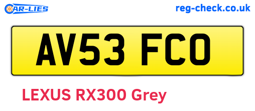 AV53FCO are the vehicle registration plates.