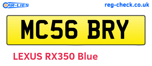 MC56BRY are the vehicle registration plates.