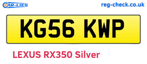 KG56KWP are the vehicle registration plates.