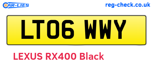 LT06WWY are the vehicle registration plates.