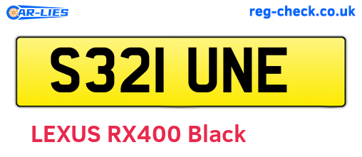 S321UNE are the vehicle registration plates.