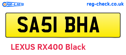 SA51BHA are the vehicle registration plates.