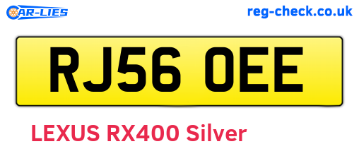 RJ56OEE are the vehicle registration plates.