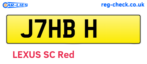 J7HBH are the vehicle registration plates.
