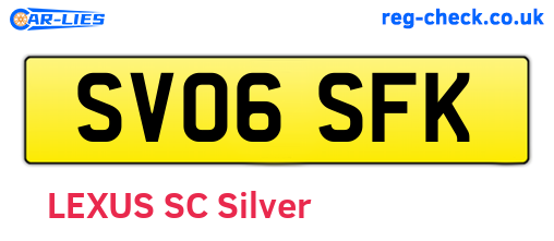 SV06SFK are the vehicle registration plates.