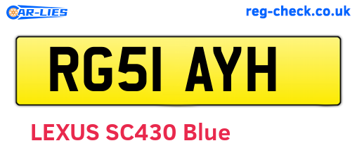 RG51AYH are the vehicle registration plates.