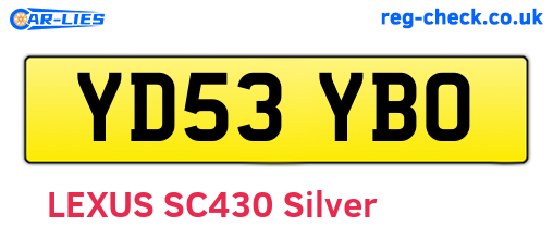 YD53YBO are the vehicle registration plates.
