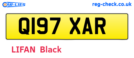 Q197XAR are the vehicle registration plates.