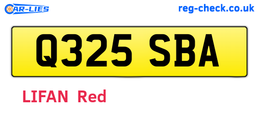 Q325SBA are the vehicle registration plates.