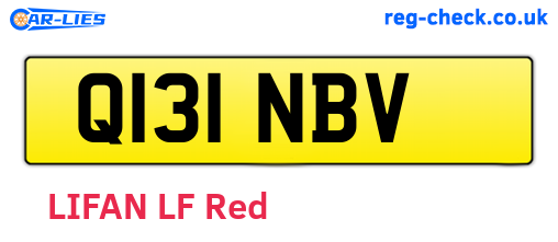 Q131NBV are the vehicle registration plates.