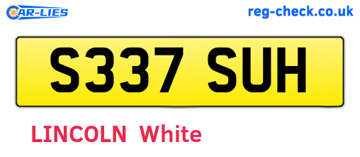 S337SUH are the vehicle registration plates.