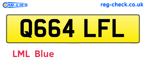 Q664LFL are the vehicle registration plates.