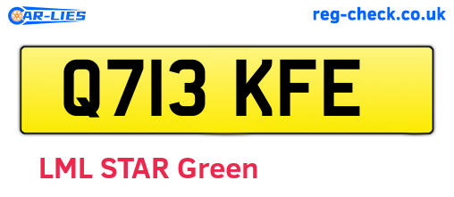 Q713KFE are the vehicle registration plates.