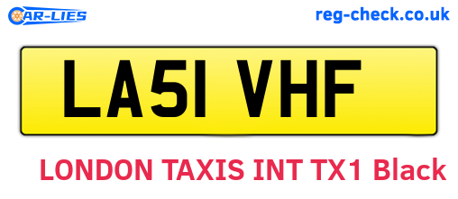 LA51VHF are the vehicle registration plates.