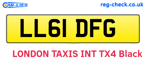 LL61DFG are the vehicle registration plates.