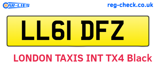 LL61DFZ are the vehicle registration plates.