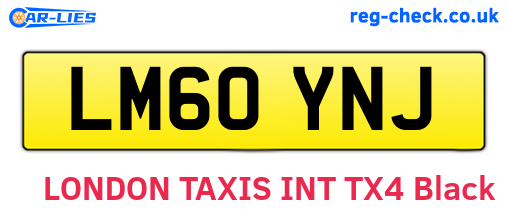 LM60YNJ are the vehicle registration plates.